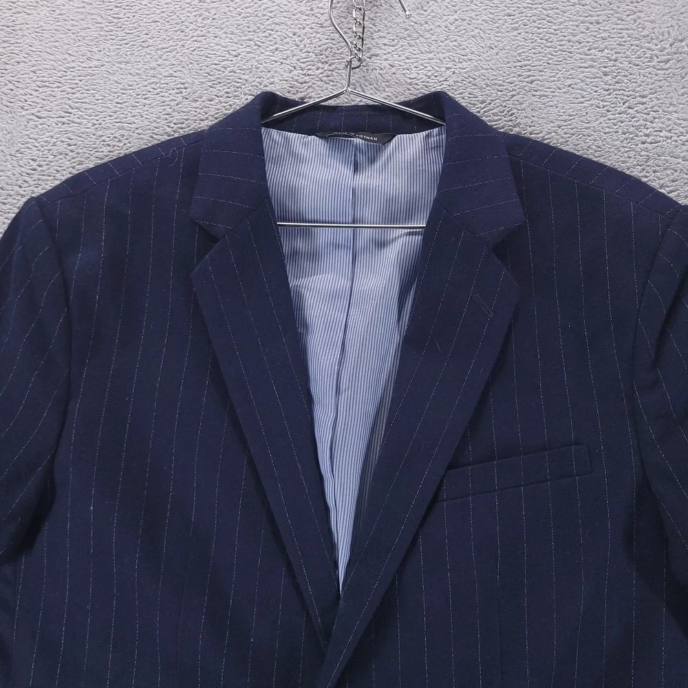 Banana Republic Suit Jacket Mens‎ 42R Blue Pinstripe Tailored Slim Fit Stretch